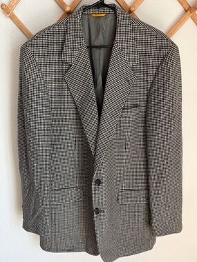 Vintage Pincus Brothers-Maxwell (PBM) Cashmere Houndstooth Blazer Jacket